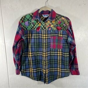 QPS Quality Price Style Multicolor Floral Graphic Boxy Button Down Shirt